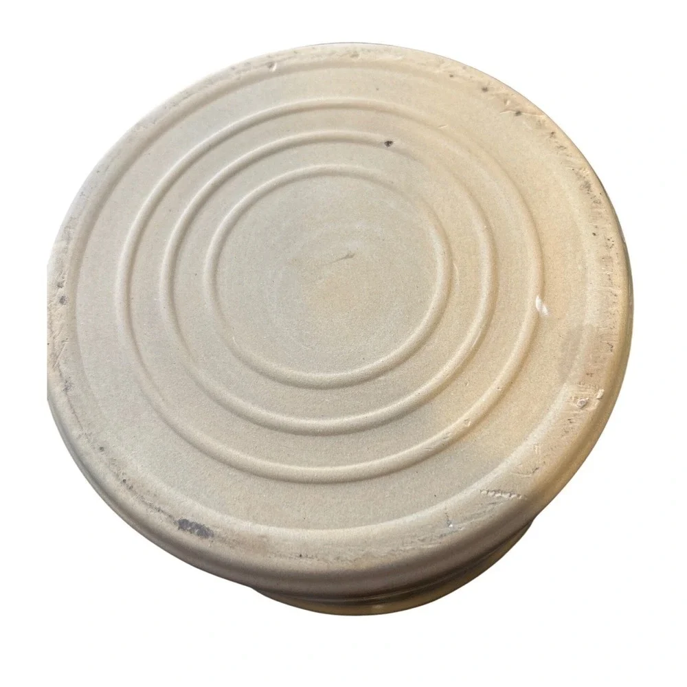 Vintage Mustard Yellow Ceramic Garlic Keeper Vented Lid Stoneware Storage Crock